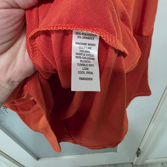 Passports Orange Zip Front Batwing Blouse – Size Large – NWT - Picture 7 of 8